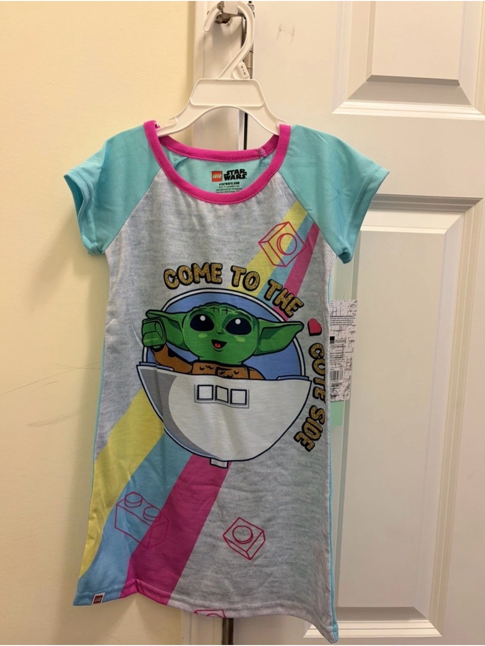 Star Wars Kids Nightgown Baby Yoda Green Blue Pink Graphic